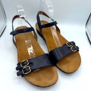 Dansko Rebekah Cork Waxy Bunrished Leather Sandals